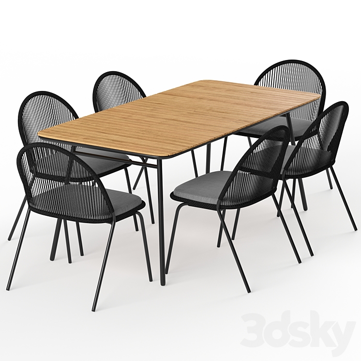 Shann Chair & Soumaya Table 3DS Max Model - thumbnail 1