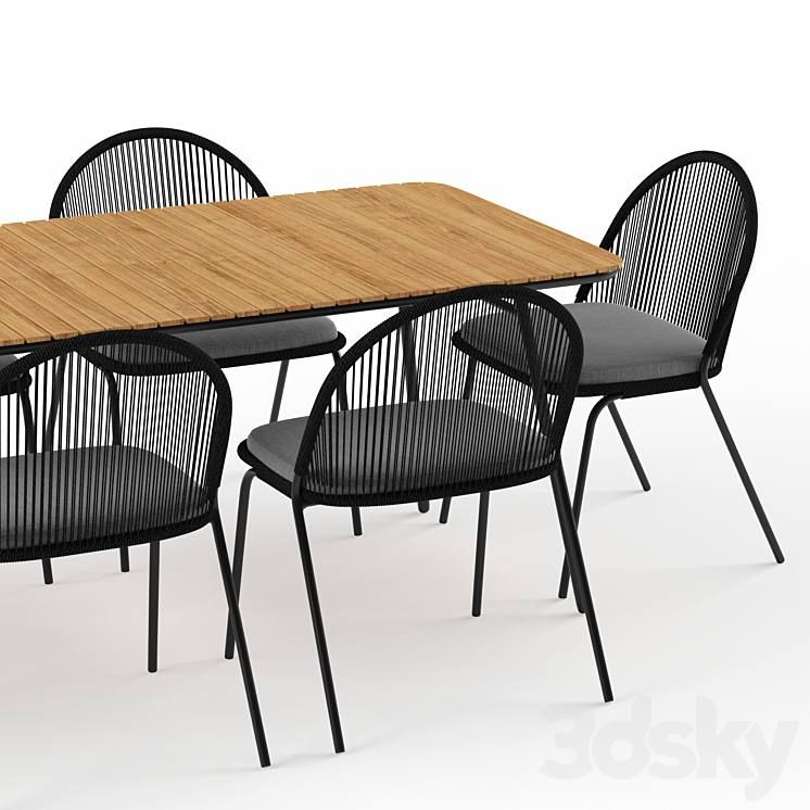 Shann Chair & Soumaya Table 3DS Max Model - thumbnail 2