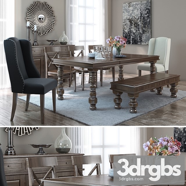 Signature design by ashley gerlane casual dining room group 2 3dsmax Download - thumbnail 1