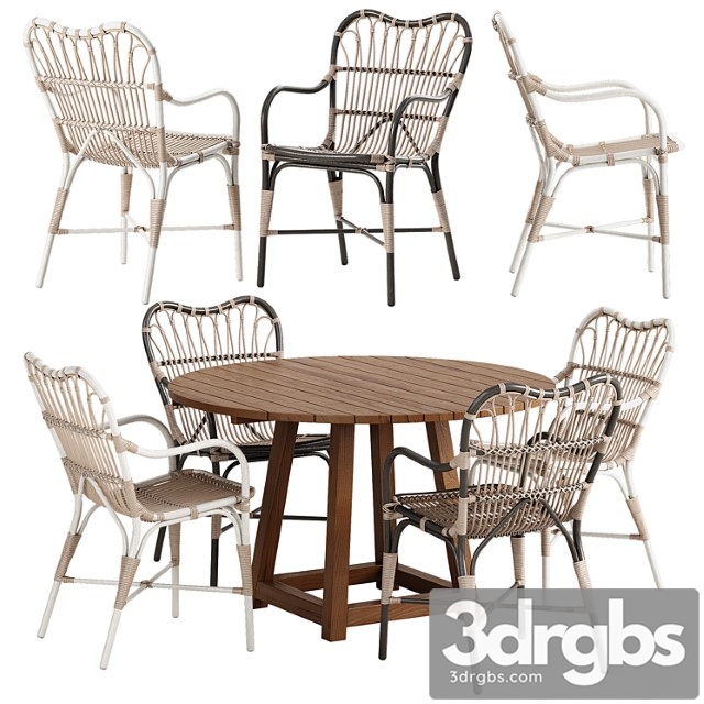 Sika design margret chair george table set 2 3dsmax Download - thumbnail 1