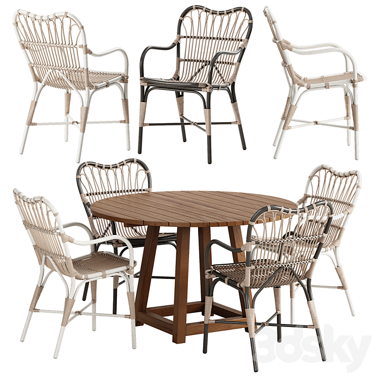 Sika Design Margret chair George table set 3DS Max - thumbnail 1