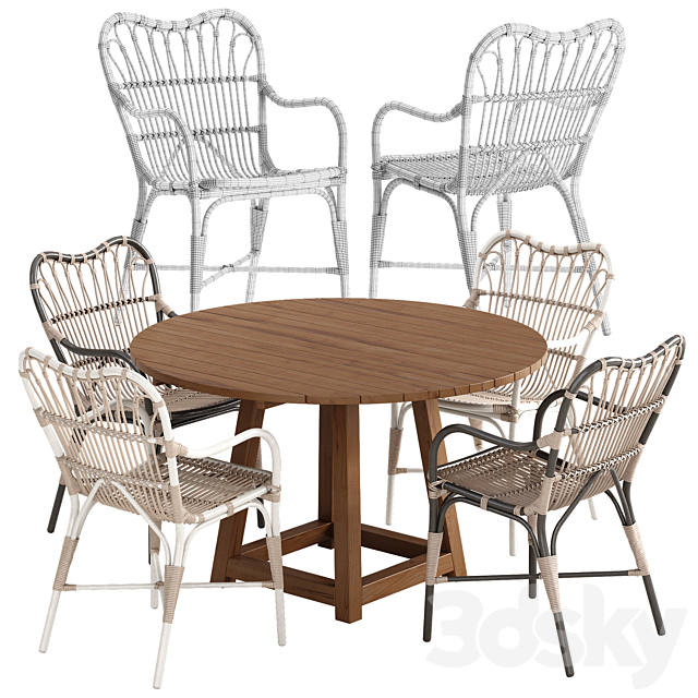 Sika Design Margret chair George table set 3DSMax File - thumbnail 2