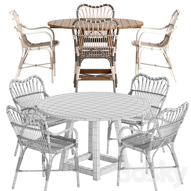 Sika Design Margret chair George table set 3DSMax File - thumbnail 3