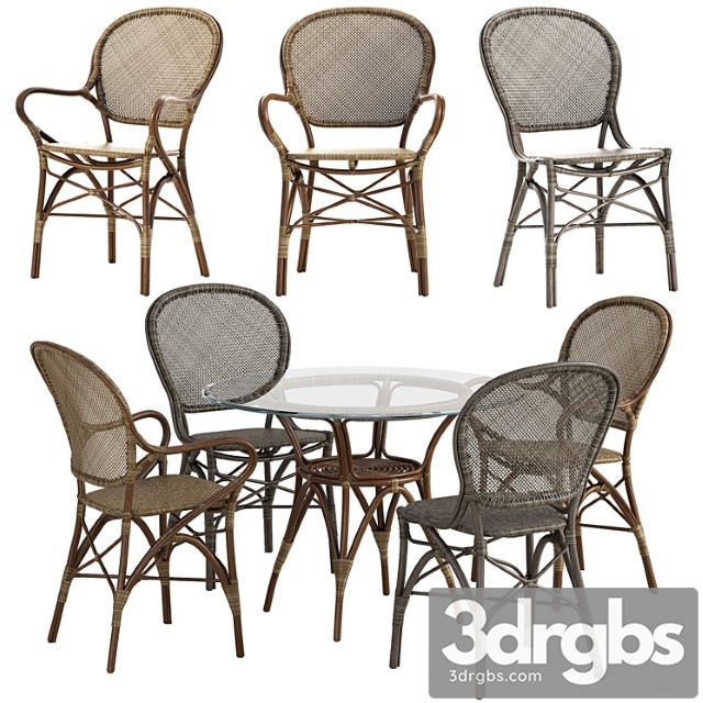 Sika design rossini chair originals table set 2 3dsmax Download - thumbnail 1