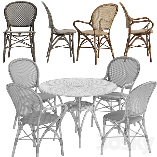 Sika Design Rossini chair Originals table set 3DSMax File - thumbnail 3