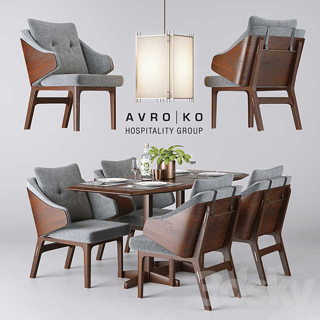 Single Thread Table And Chair – AvroKo 3DSMax File - thumbnail 1