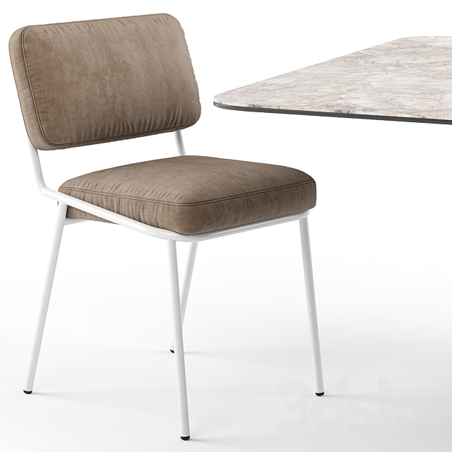 Sixty chair and Hey Gio extending table – connubia calligaris 3DS Max Model - thumbnail 3