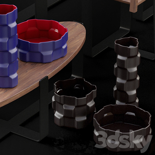 Skram Piedmont collection and Driade vases 3DS Max Model - thumbnail 2