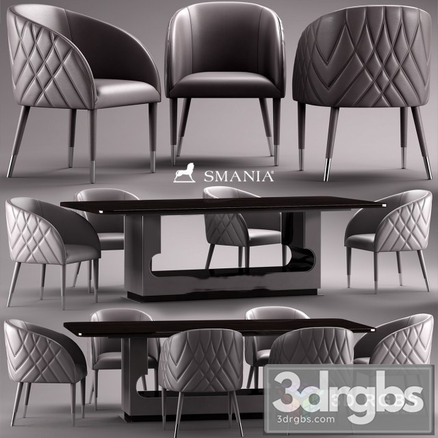 Smania Amal Table and Chair 3dsmax Download - thumbnail 1