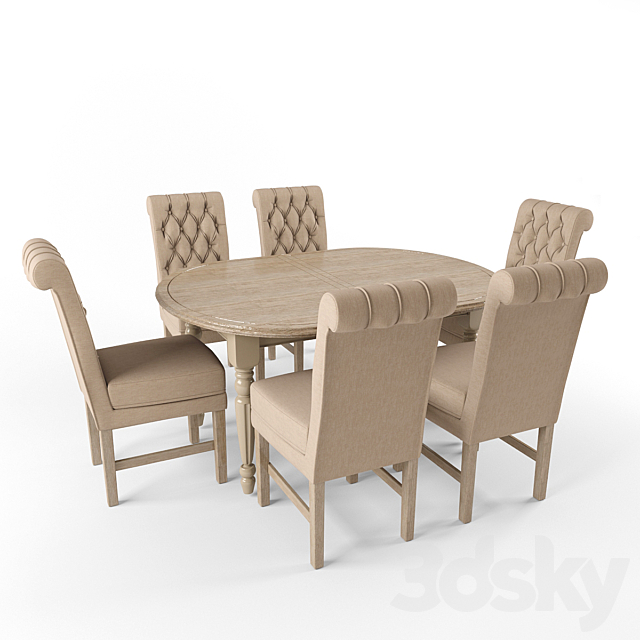 Soft Chair Arthur and Table Benedict 3DSMax File - thumbnail 1