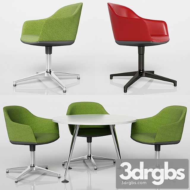 Softshell chair with four-star base 2 3dsmax Download - thumbnail 1