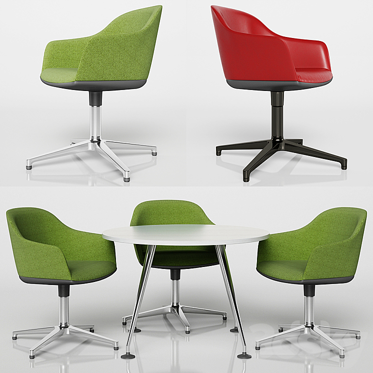 Softshell Chair with Four-Star Base 3DS Max - thumbnail 1