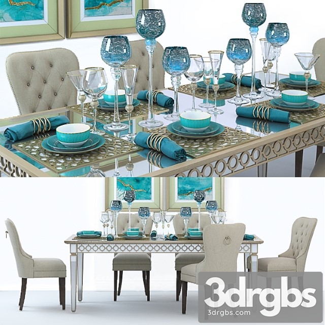 Sophie mirrored dining table 2 3dsmax Download - thumbnail 1