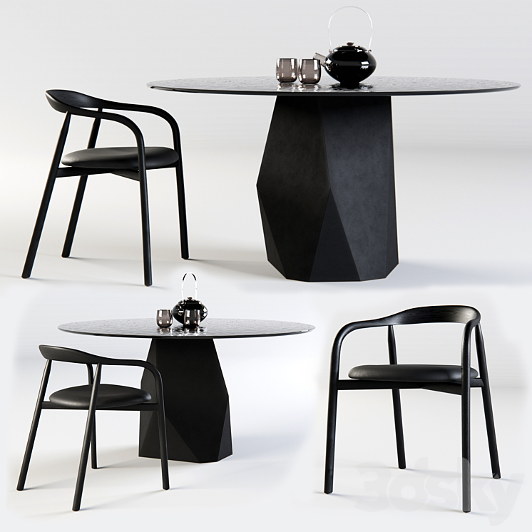 SOVET ITALIA_Deod Table and Autumn Chair 3DS Max - thumbnail 1