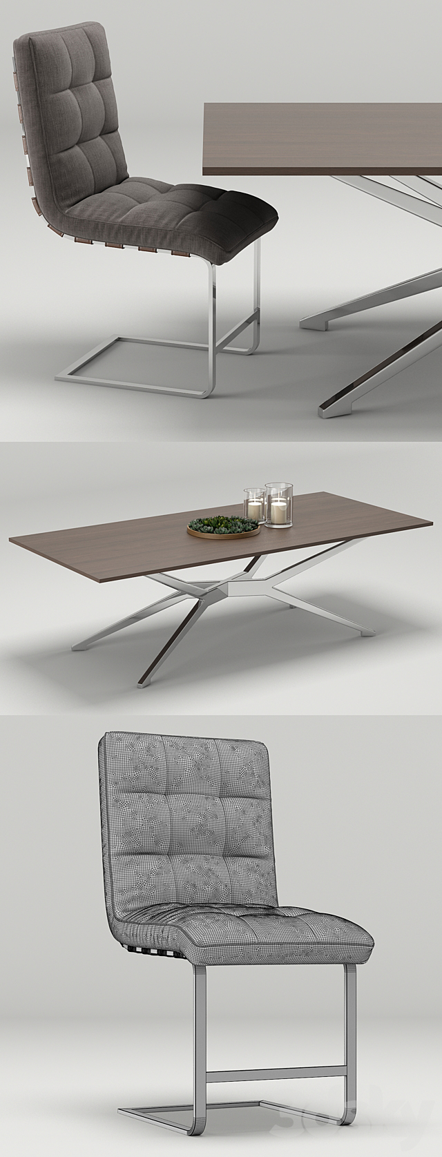 Spyder-Rossi desk-chair RH Modern 3DS Max Model - thumbnail 3