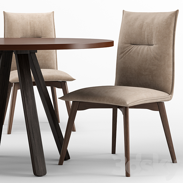 Stecco cocktail table and Maya chair – connubia calligaris 3DS Max Model - thumbnail 2