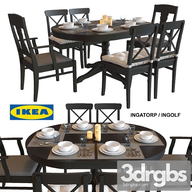 Stol I Stulia Ikea Ingatorp Ingolf 3dsmax Download - thumbnail 1