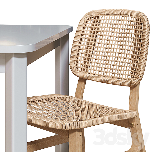 STRANDTORP _ VOXLOV IKEA table and chairs 3DS Max Model - thumbnail 2