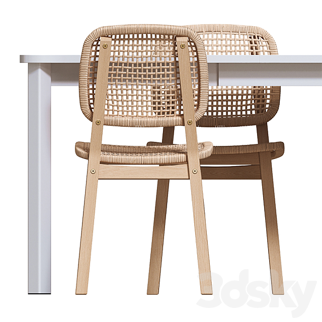 STRANDTORP _ VOXLOV IKEA table and chairs 3DS Max Model - thumbnail 3