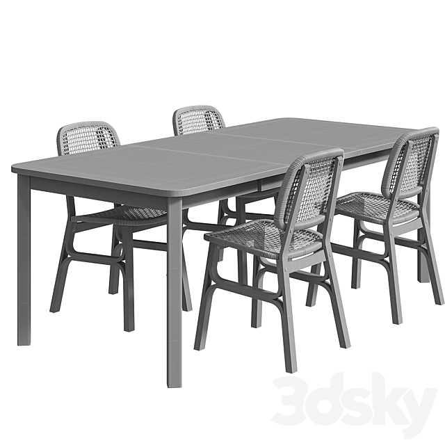 STRANDTORP _ VOXLOV IKEA table and chairs 3DS Max Model - thumbnail 4