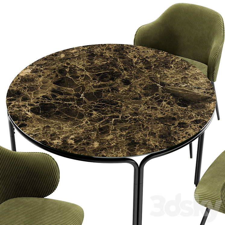 Suanna Dining Chair and Chici Table 3DS Max Model - thumbnail 2