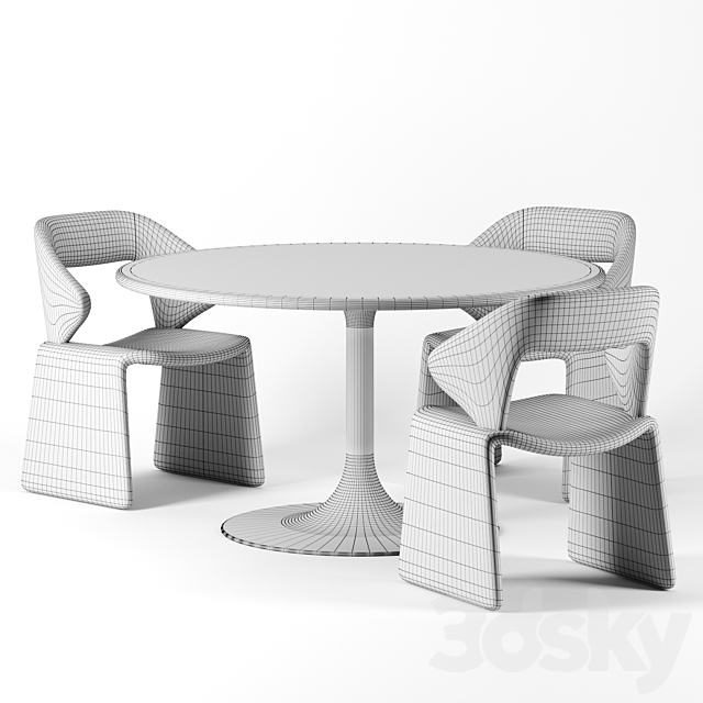 Suit chair dining set by Artifort 3DSMax File - thumbnail 2