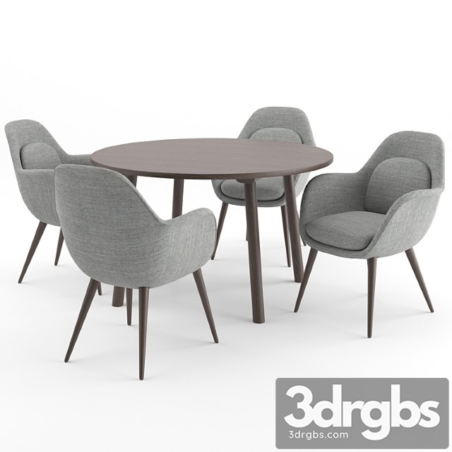 Swoon chair + taro table by fredericia 2 3dsmax Download - thumbnail 1