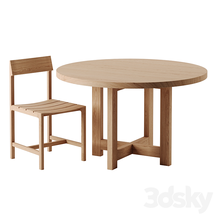 TABLE 02 and CHAIR 04 by Vincent Van Duysen for ZARA HOME 3DS Max Model - thumbnail 1