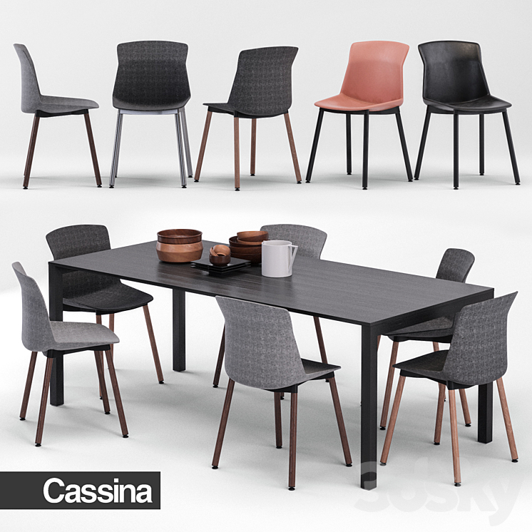 Table 195 NAAN \/ Chair 383-386 MOTEK 3DS Max - thumbnail 1