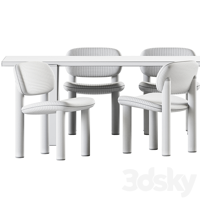 Table Accademia by Cimento and Chair Tottori Driade 3DSMax File - thumbnail 2