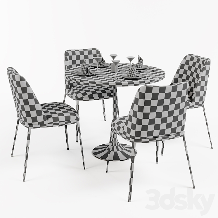 Table and Chair 2 3DS Max - thumbnail 2