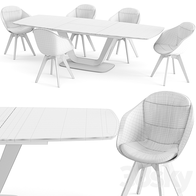 Table and chair Alicante Adelaide 3DSMax File - thumbnail 3