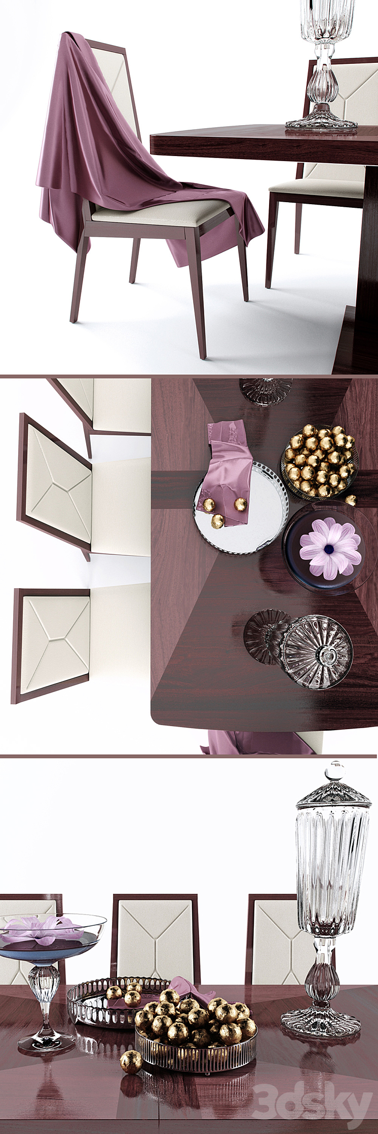 Table and chair EVA colection (ALF italia) 3DS Max - thumbnail 2