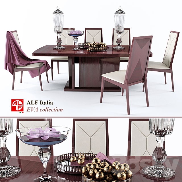 Table and chair EVA colection (ALF italia) 3DS Max Model - thumbnail 1