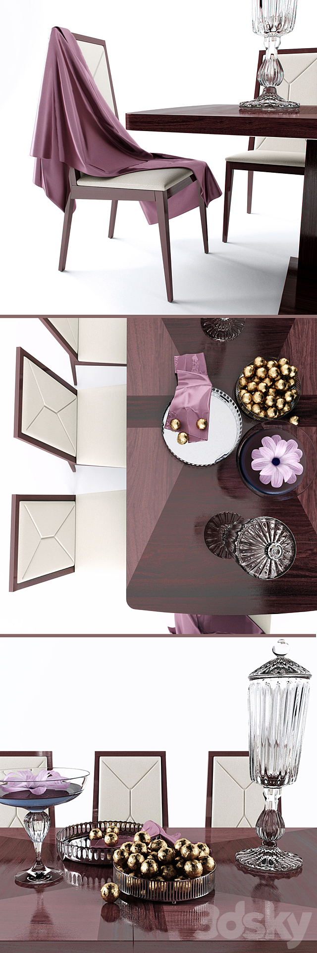 Table and chair EVA colection (ALF italia) 3DS Max Model - thumbnail 2