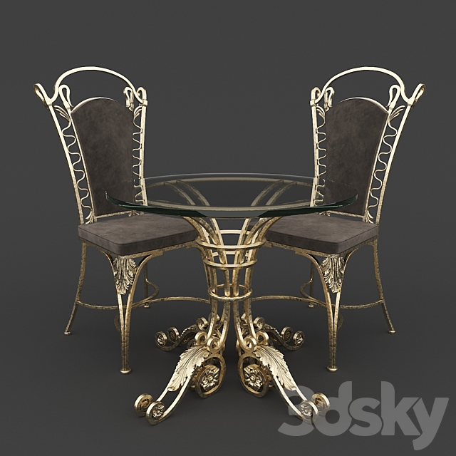 Table and chair forged 3DSMax File - thumbnail 1