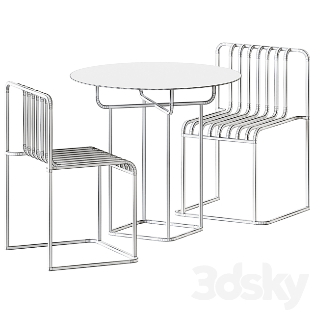 Table and Chair Grill by Diabla _ Outdoor Furniture 3DS Max Model - thumbnail 2