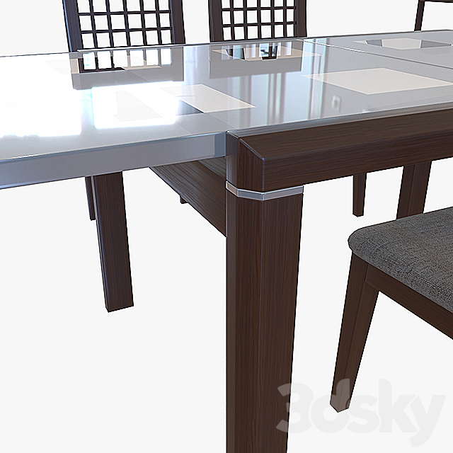 table and chair iDEALSEDiA v2 3DS Max Model - thumbnail 3