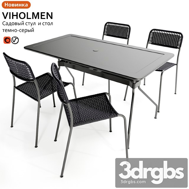 Table and chair ikea viholmen - thumbnail 1