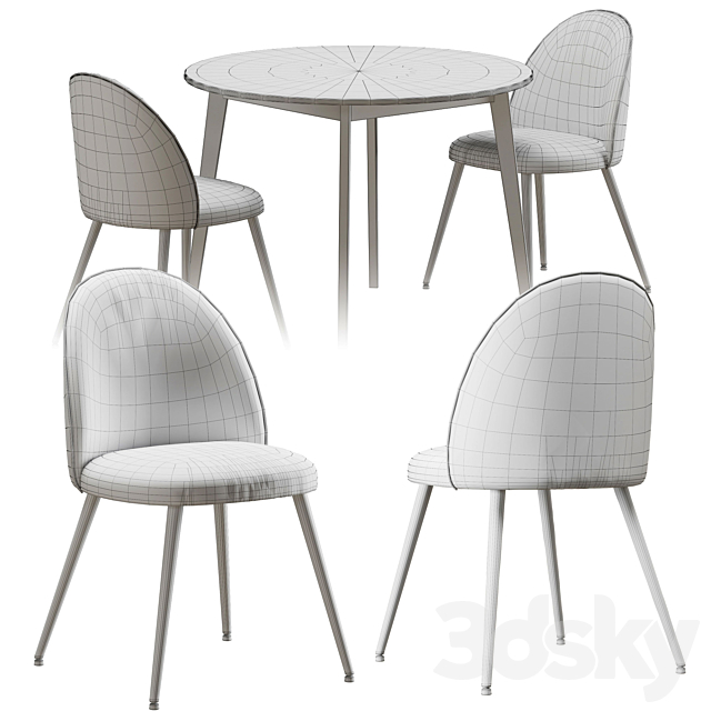 Table and chair Jysk Kokkedal Jegind 3DS Max Model - thumbnail 3