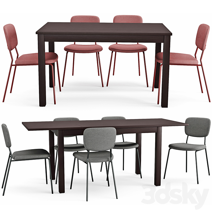 Table and chair Laneberg Karljan 3DS Max - thumbnail 1