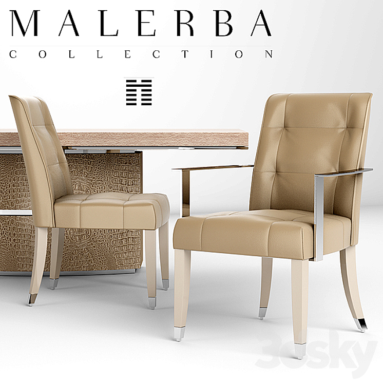 Table and chair malerba 3DS Max - thumbnail 2