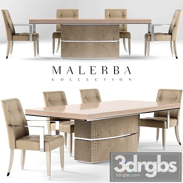 Table and Chair Malerba 3dsmax Download - thumbnail 1