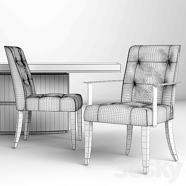 Table and chair malerba 3DSMax File - thumbnail 3