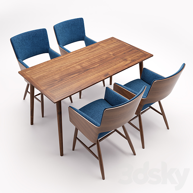 Table and chair Mikiya Kobayashi 3DSMax File - thumbnail 1