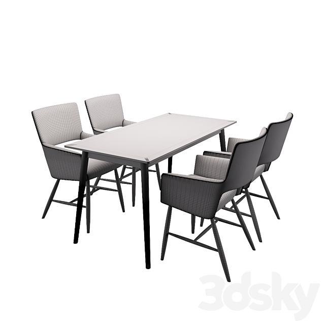 Table and chair Mikiya Kobayashi 3DSMax File - thumbnail 3