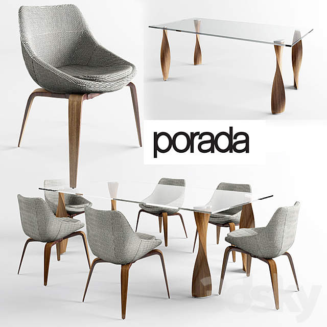 table and chair Porada 3DSMax File - thumbnail 1