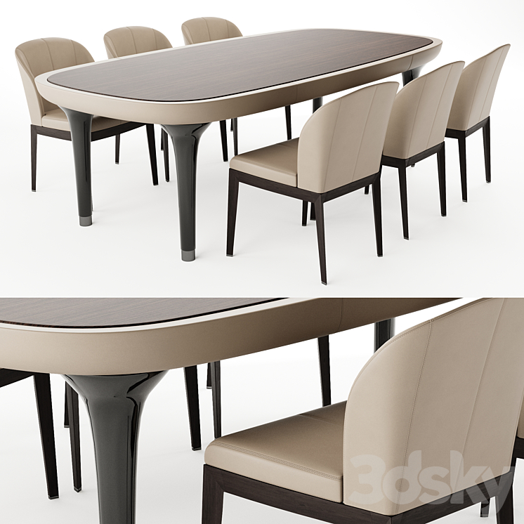 Table and chair Reflex & Angelo and Chair giorgetti normal 3DS Max Model - thumbnail 1