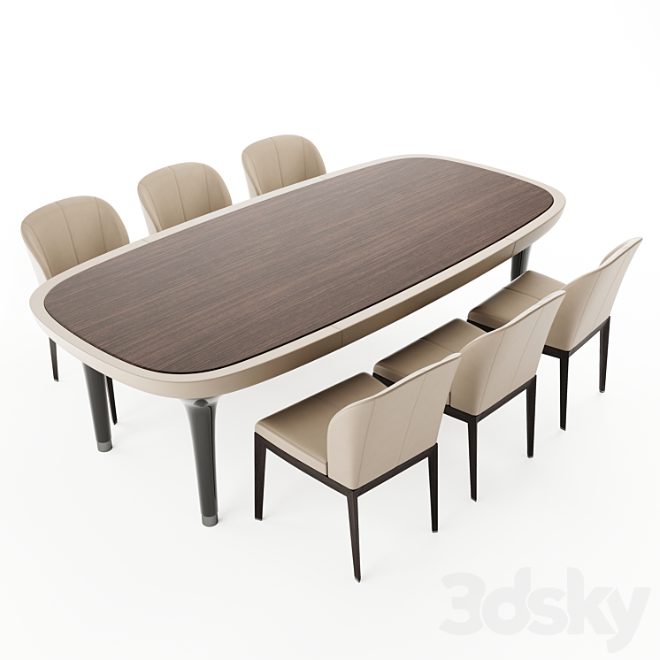 Table and chair Reflex & Angelo and Chair giorgetti normal 3DS Max Model - thumbnail 2