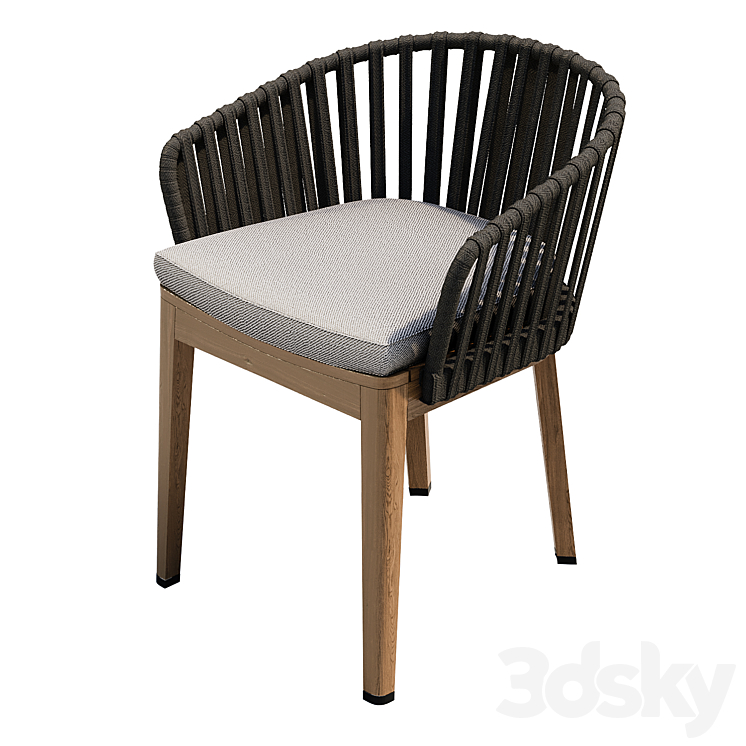 Table and Chair Set 01 3DS Max Model - thumbnail 2